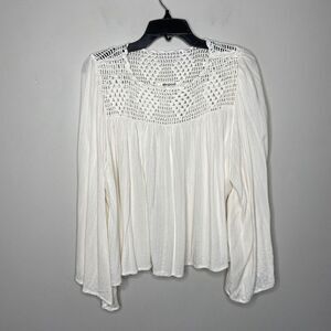 RIPCURL Womens Ivory Crochet Detail Top Flowy 100% Viscose Sz Extra Small XS
